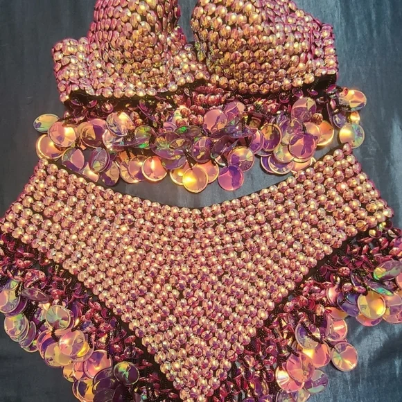 Brand NEW Sequin Embellished Rave/Festival Outfit - Picture 3 of 9